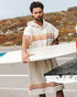 Sand Cloud Poncho  Border Classic Stripe NATURAL