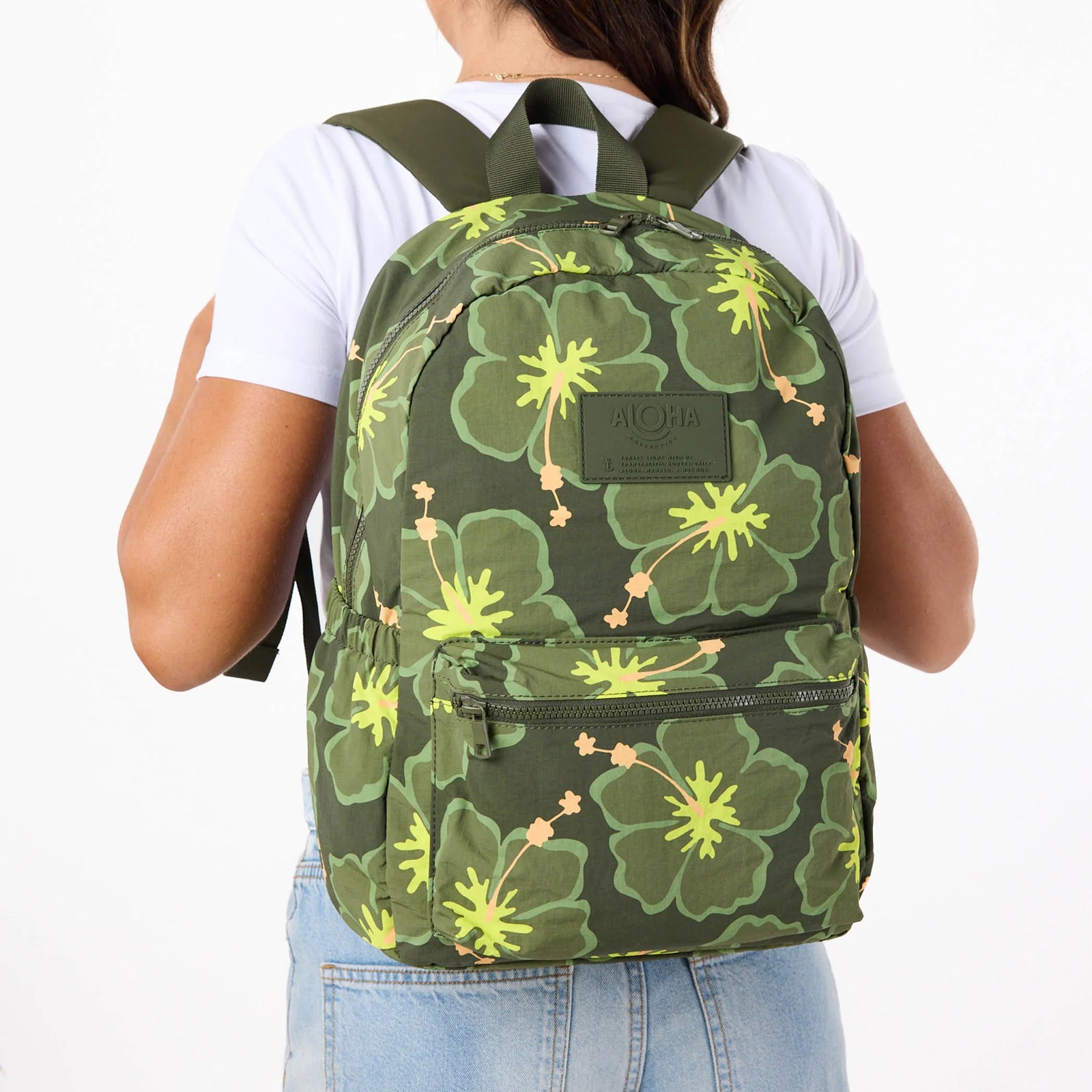 ALOHA Collection Pua Waikiki Keep It Light Backpack OLIVE