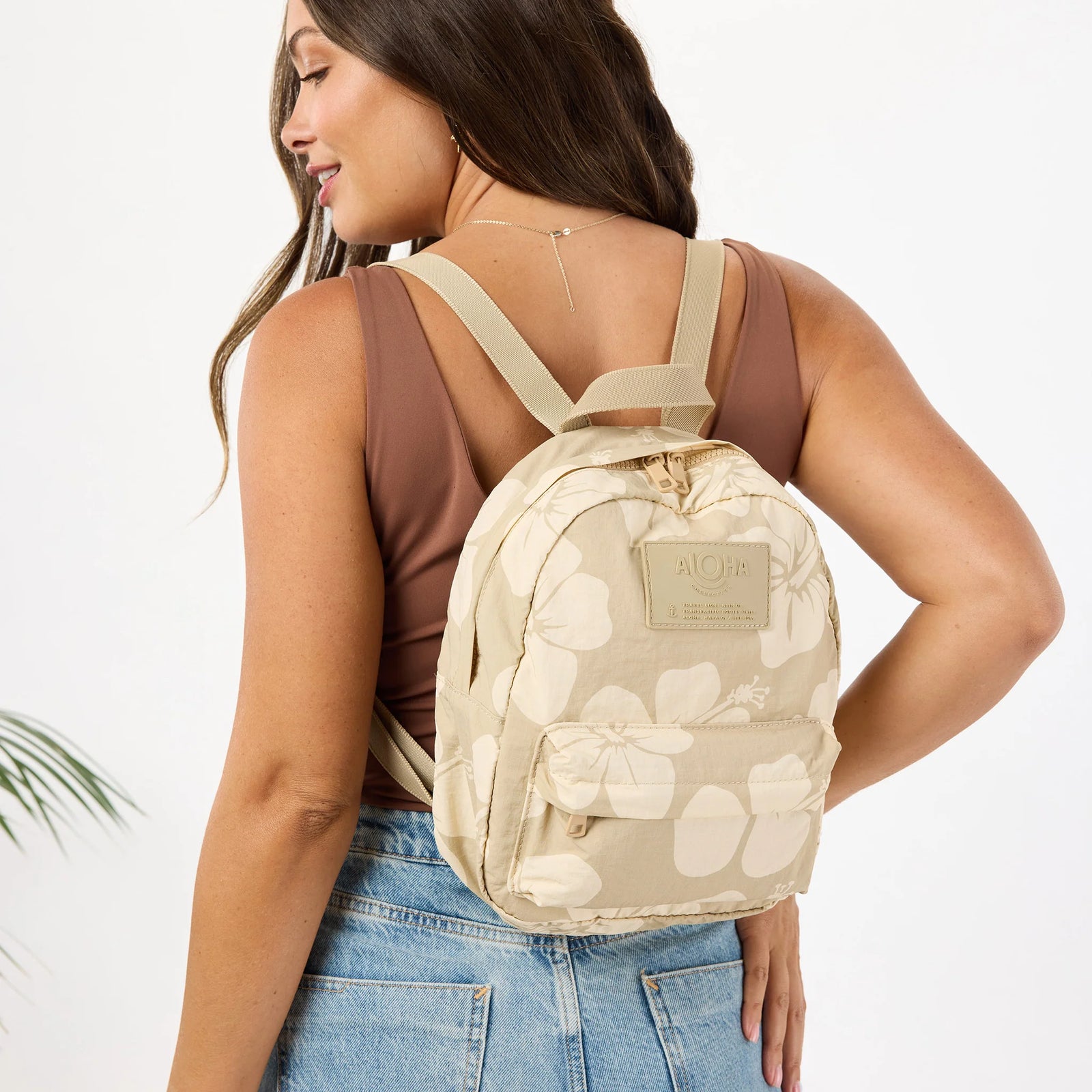 ALOHA Collection Hana Hou Keep It Light Mini Backpack CREME / DUNE