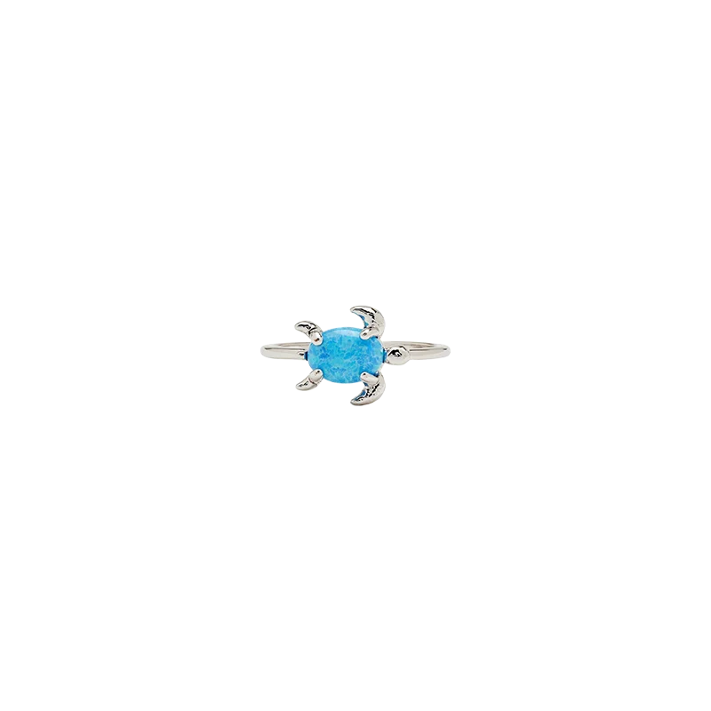 Pura Vida Opal Sea Turtle Ring SILVER