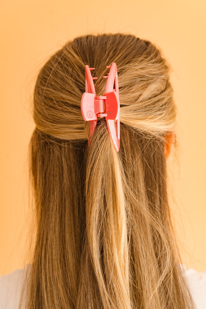 Teleties Medium Open Hair Clip CALMING CORAL