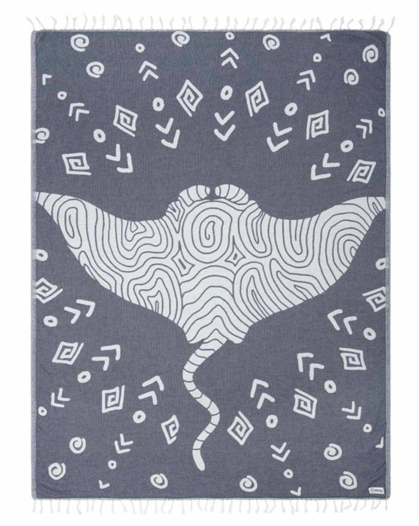 Sand Cloud Beach Towel Mr Ray NAVY - LG