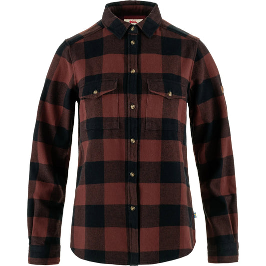 Fjallraven W LS Ovik Heavy Flannel Shirt NAVY MAROON