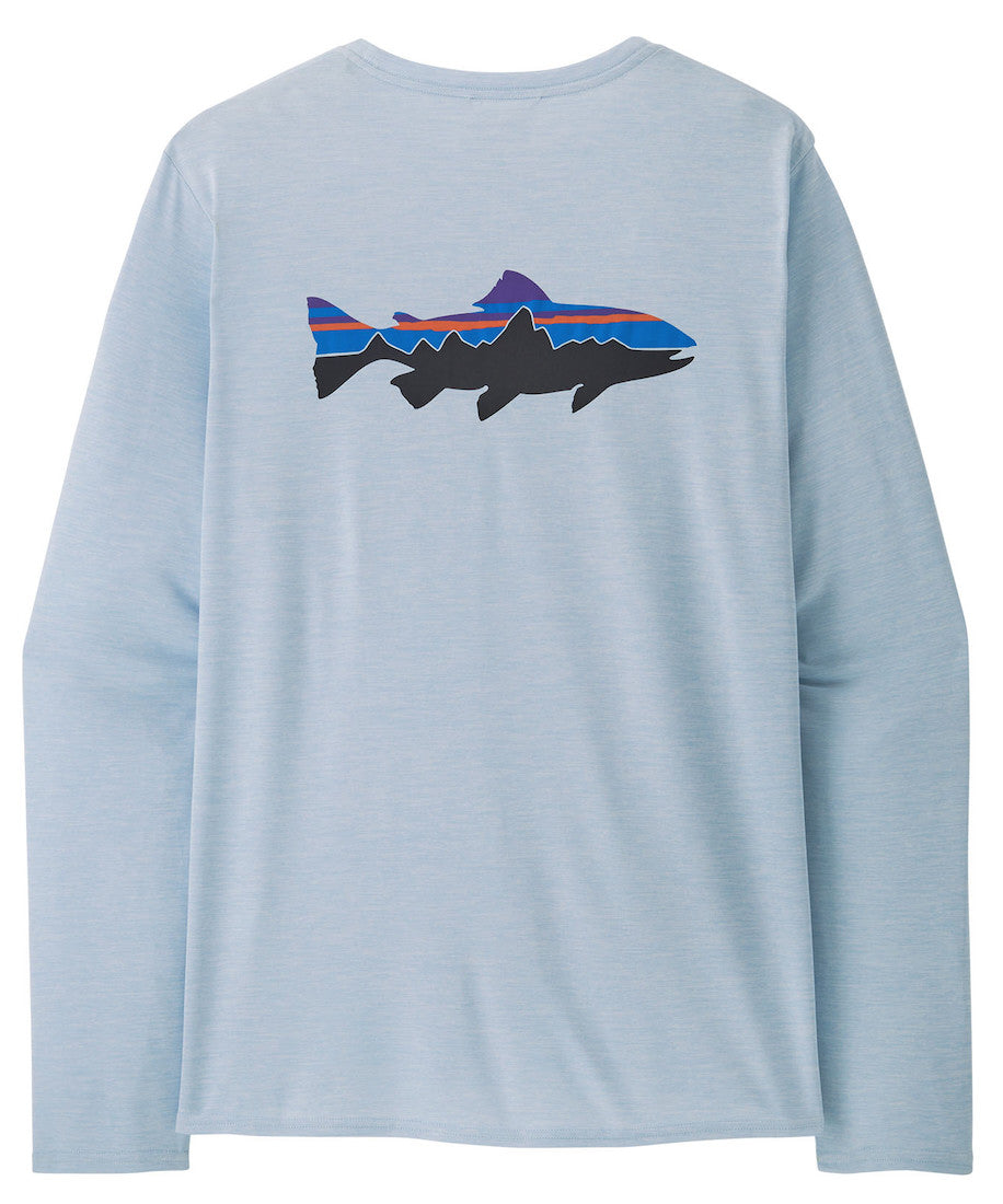 Patagonia M LS Cap Cool Daily Fitz Roy Trout FLECK BLUE