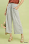 Umgee Striped Wide Leg Pants OATMEAL