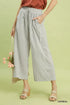 Umgee Striped Wide Leg Pants OATMEAL