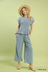 Umgee W Scalloped Hem Pants STEEL BLUE