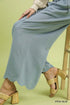 Umgee W Scalloped Hem Pants STEEL BLUE