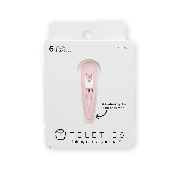 Teleties Snap Clip 6-Pack PEARLY PINK