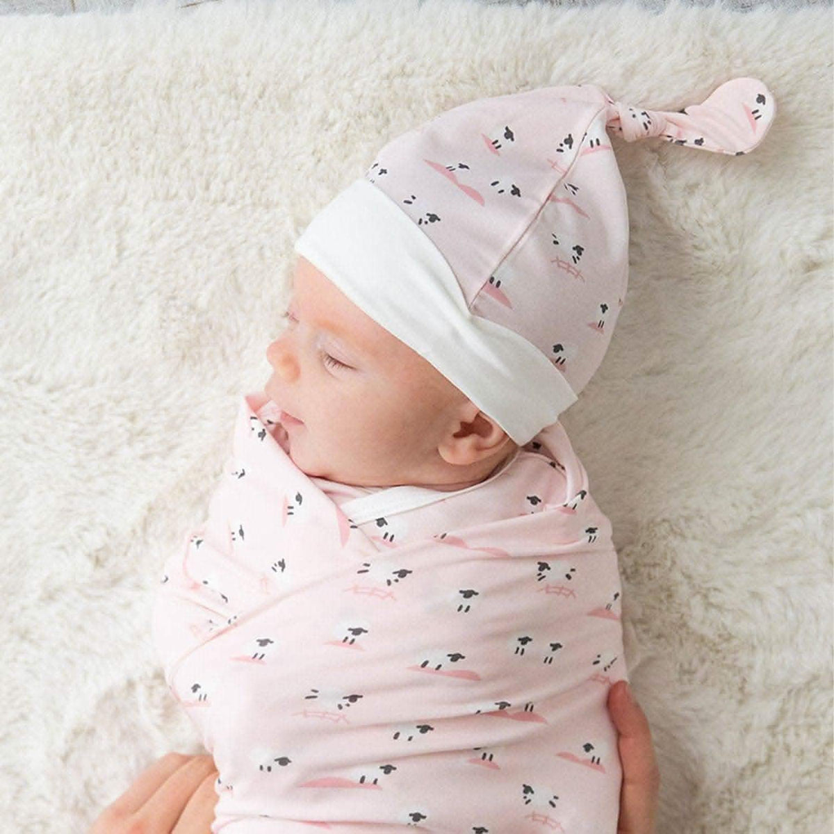 Magnetic Me Modal Blanket BAA BAA BABY PINK