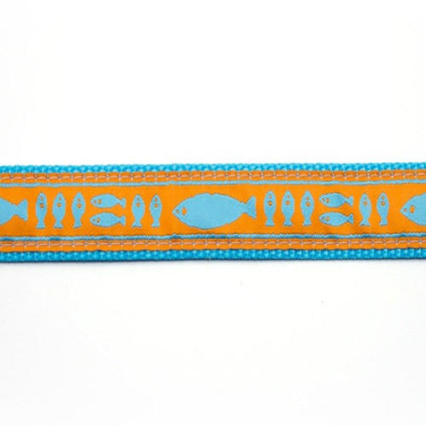 Preston Dog Collar Batik Fish ORANGE/TEAL