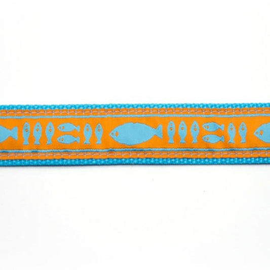 Preston Dog Collar Batik Fish ORANGE / TEAL