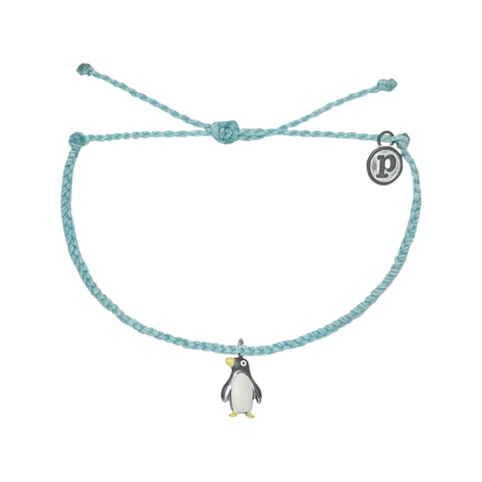 Pura Vida Silver Penguin Charm Bracelet ICE BLUE