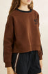 Rhythm W Slouchy Crew Neck Fleece Sweatshirt CHOCOLATE