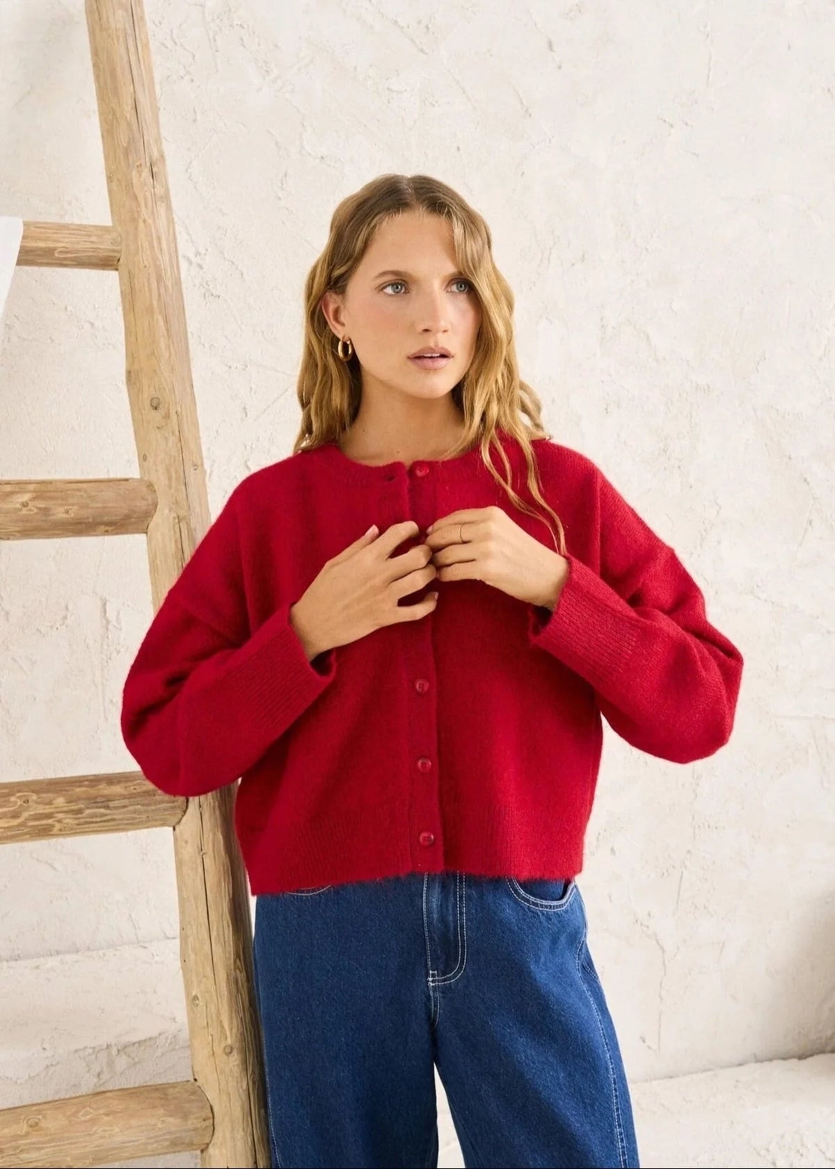 Rhythm W Estelle Fluffy Cardigan CHILLI