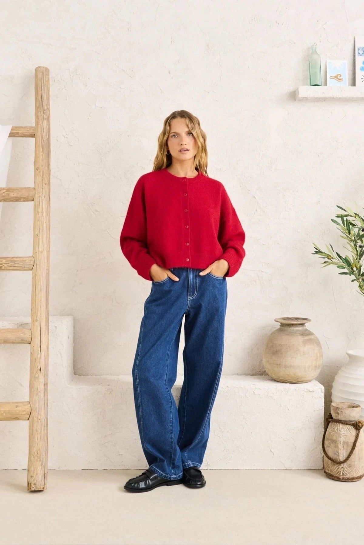 Rhythm W Estelle Fluffy Cardigan CHILLI