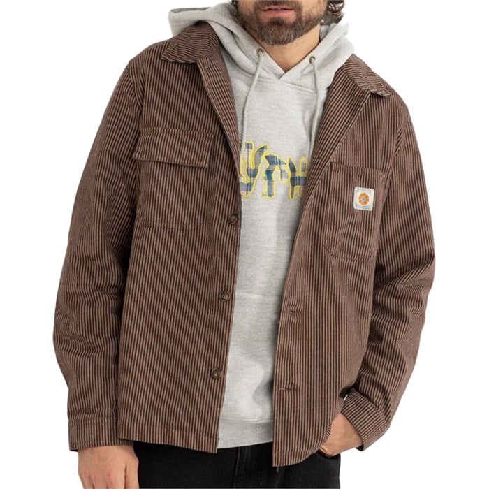 Rhythm M LS Hickory Stripe Work Shirt CEDAR