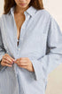 Rhythm W Vista Stripe Oversized Shirt BLUE