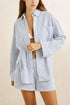 Rhythm W Vista Stripe Oversized Shirt BLUE