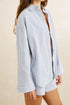 Rhythm W Vista Stripe Oversized Shirt BLUE