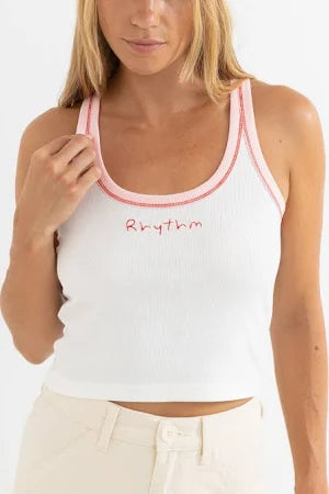 Rhythm W Rhythm Singlet Tank WHITE
