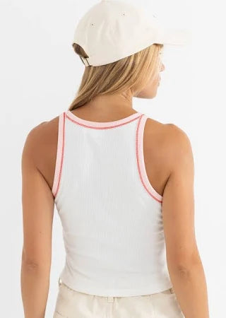 Rhythm W Rhythm Singlet Tank WHITE