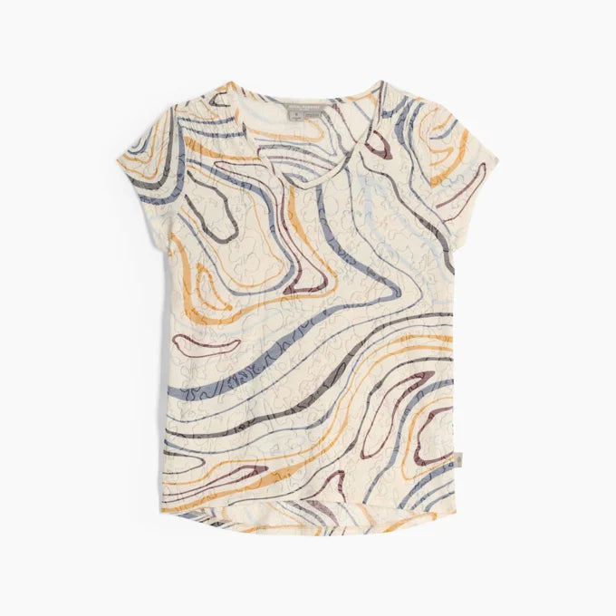 Royal Robbins W Featherweight Tee IVORY TIDAL PRINT