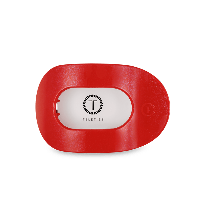 Teleties Medium Flat Round Clip RUDOLPH RED