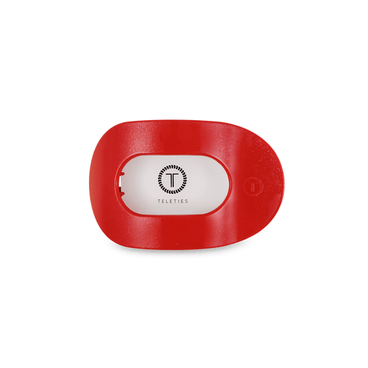 Teleties Small Round Flat Clip RUDOLPH RED