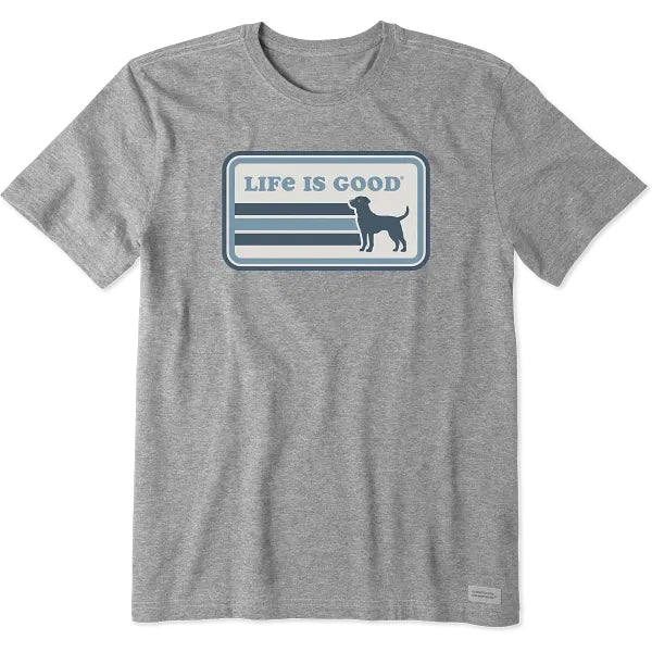 Life is Good M SS Crusher Black Lab Stripes GRAY
