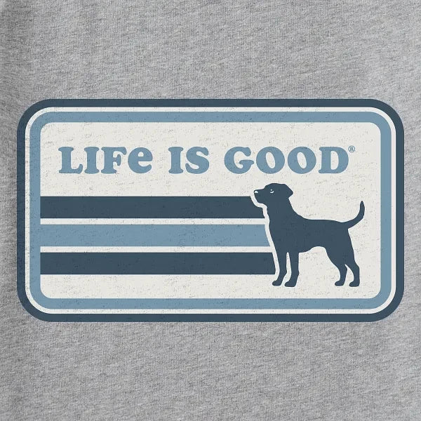 Life is Good M SS Crusher Black Lab Stripes GRAY