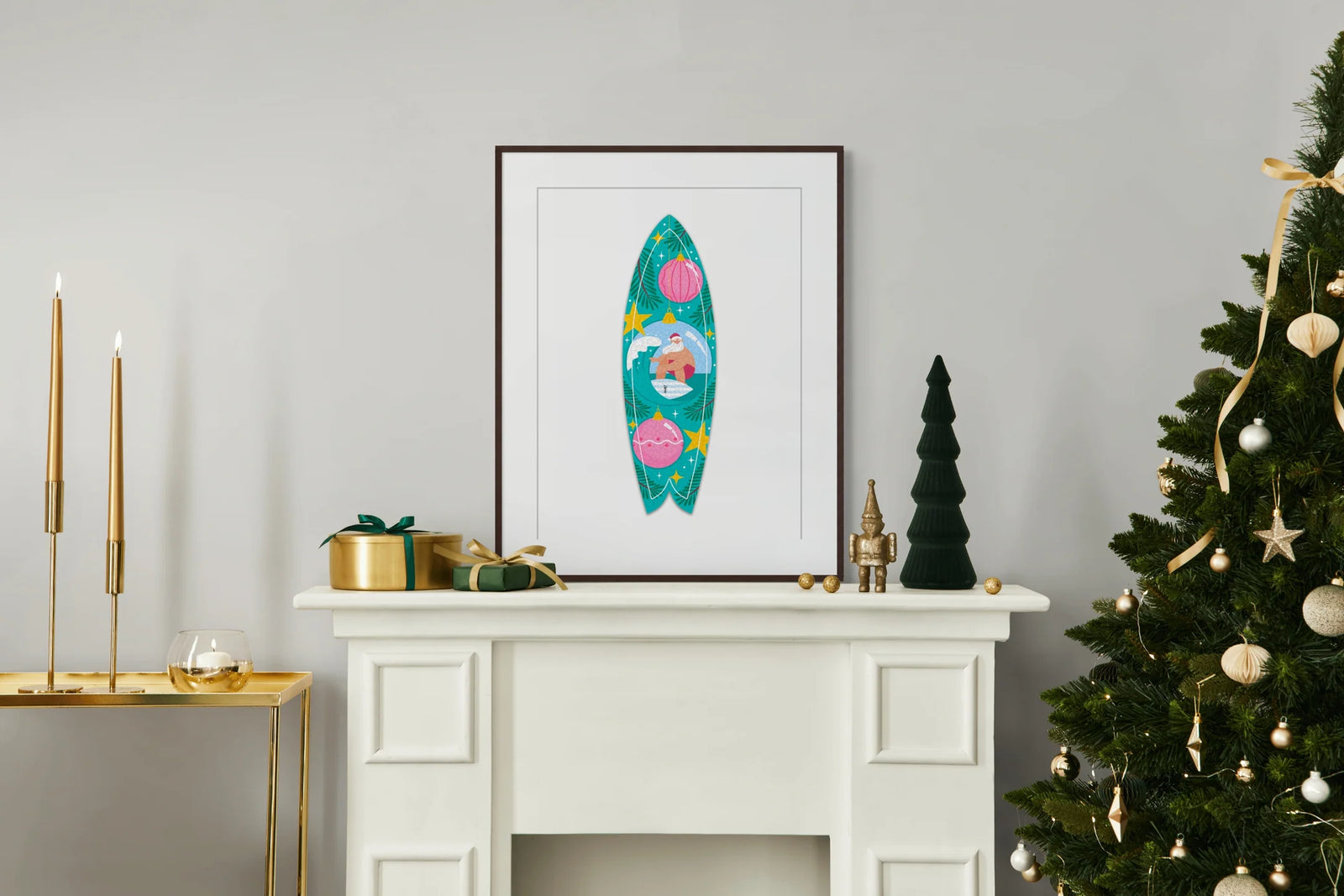 Jigsaw Surf Co. Puzzle SURFING SANTA