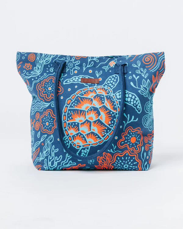 Sand Cloud Reef Turtles Beach Tote DEEP OCEAN