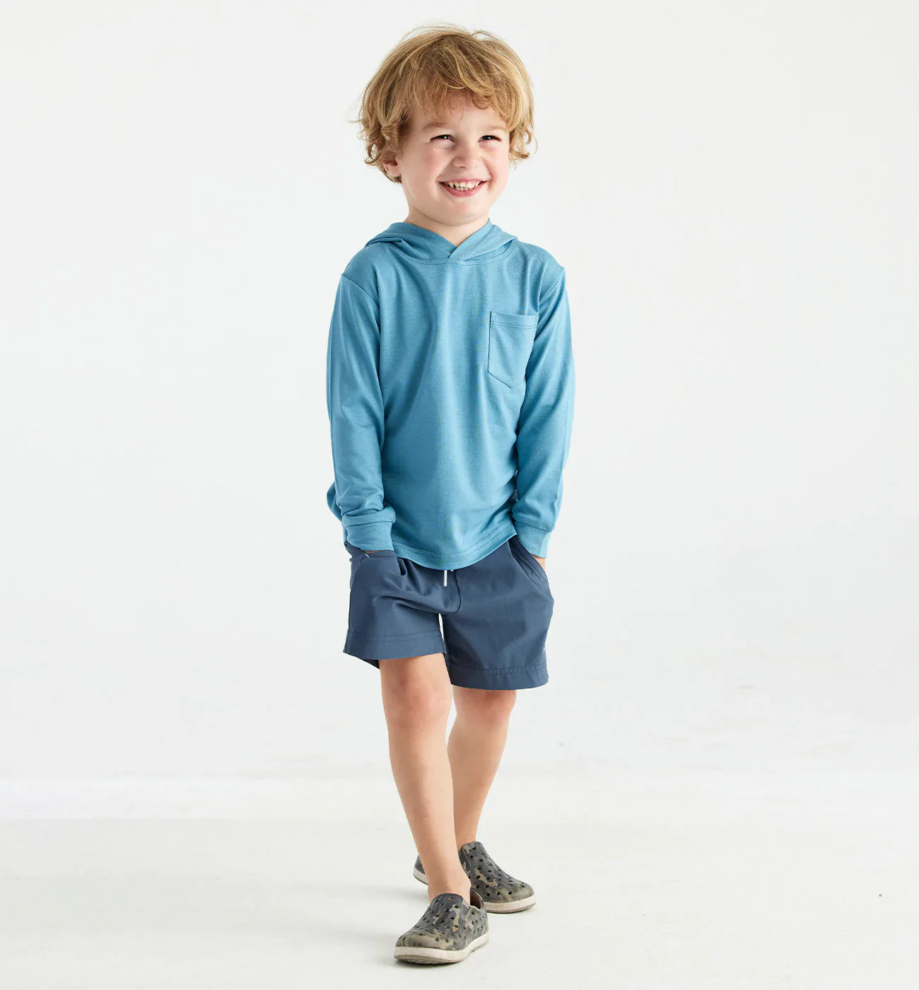 Free Fly Toddler Bamboo Shade Hoody BLUESTONE