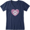 Life is Good W SS Crusher Lite Vee Dog Paw Heart DARKEST BLUE