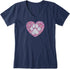 Life is Good W SS Crusher Lite Vee Dog Paw Heart DARKEST BLUE