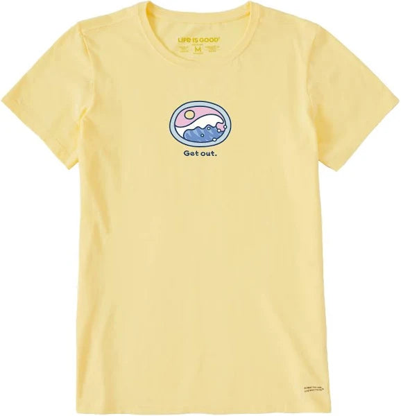 Life is Good  W SS Crusher Get Out Wave Tee SANDY YELLOW
