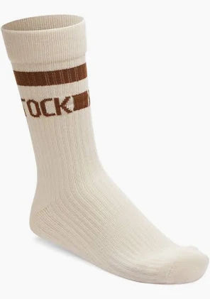 Birkenstock Striped Crew Socks EGGSHELL