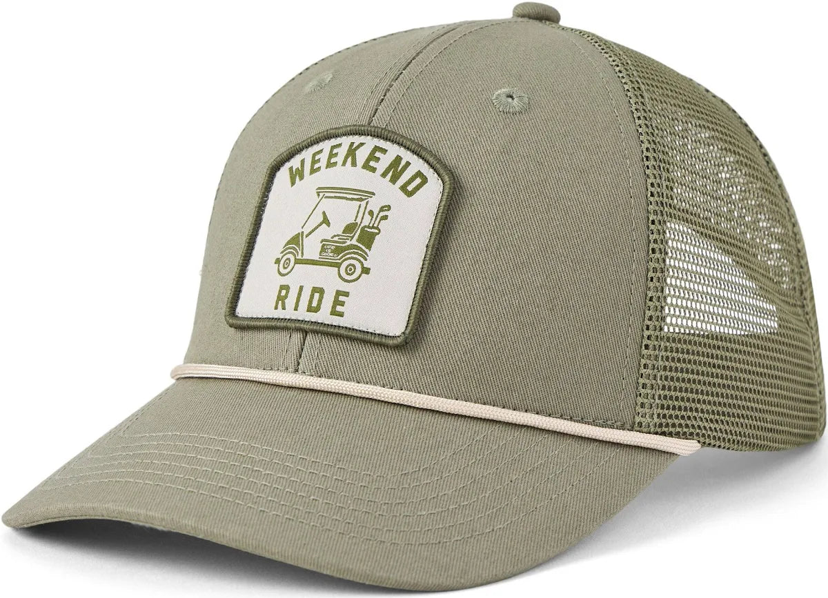 Life is Good Trucker Rope Hat Weekend Ride MOSS GREEN