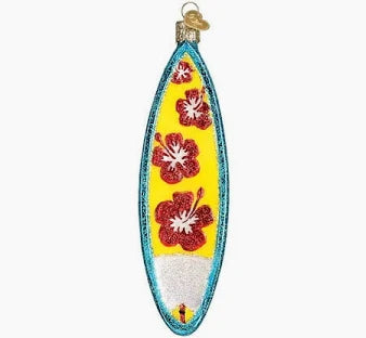 Old World Christmas Ornament SURFBOARD