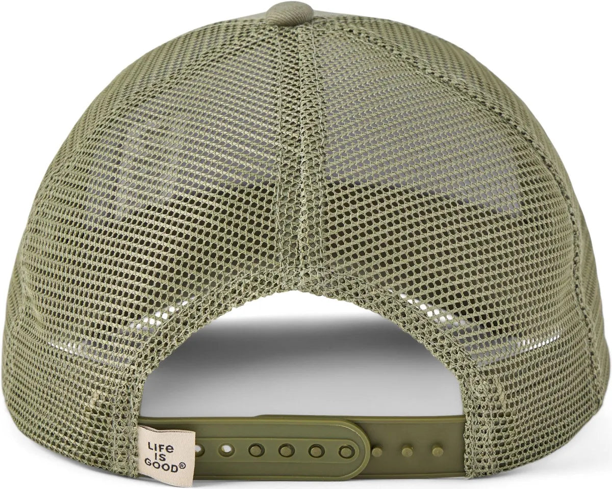 Life is Good Trucker Rope Hat Weekend Ride MOSS GREEN