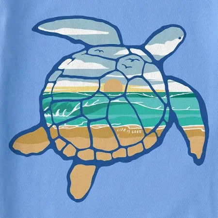 Life is Good Kids SS Crusher Micro Macro Sea Turtle CORNFLOWER BLUE