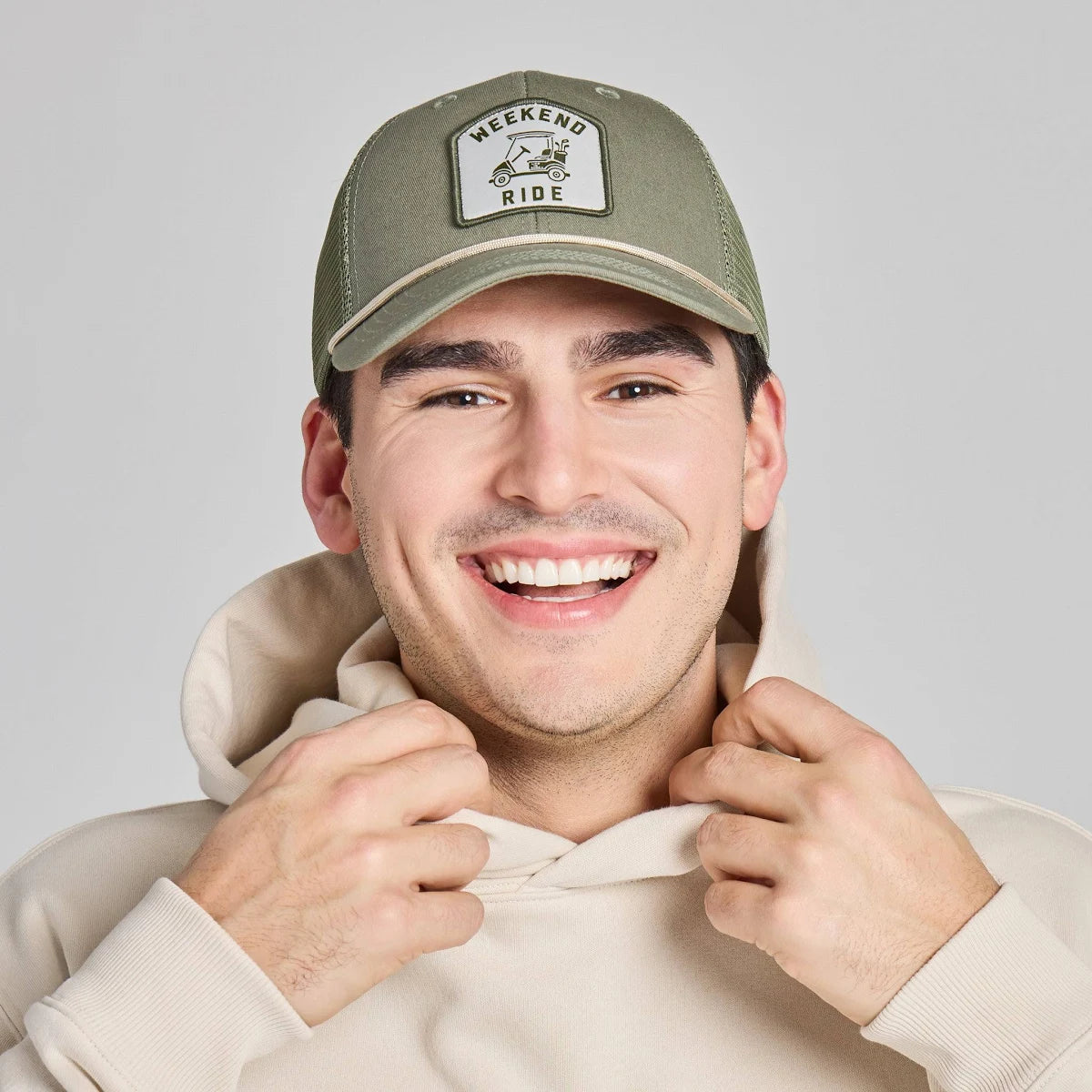 Life is Good Trucker Rope Hat Weekend Ride MOSS GREEN