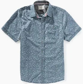 Flag and Anthem M SS Ashland Shirt CHARCOAL/MINT