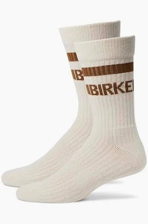 Birkenstock Striped Crew Socks EGGSHELL