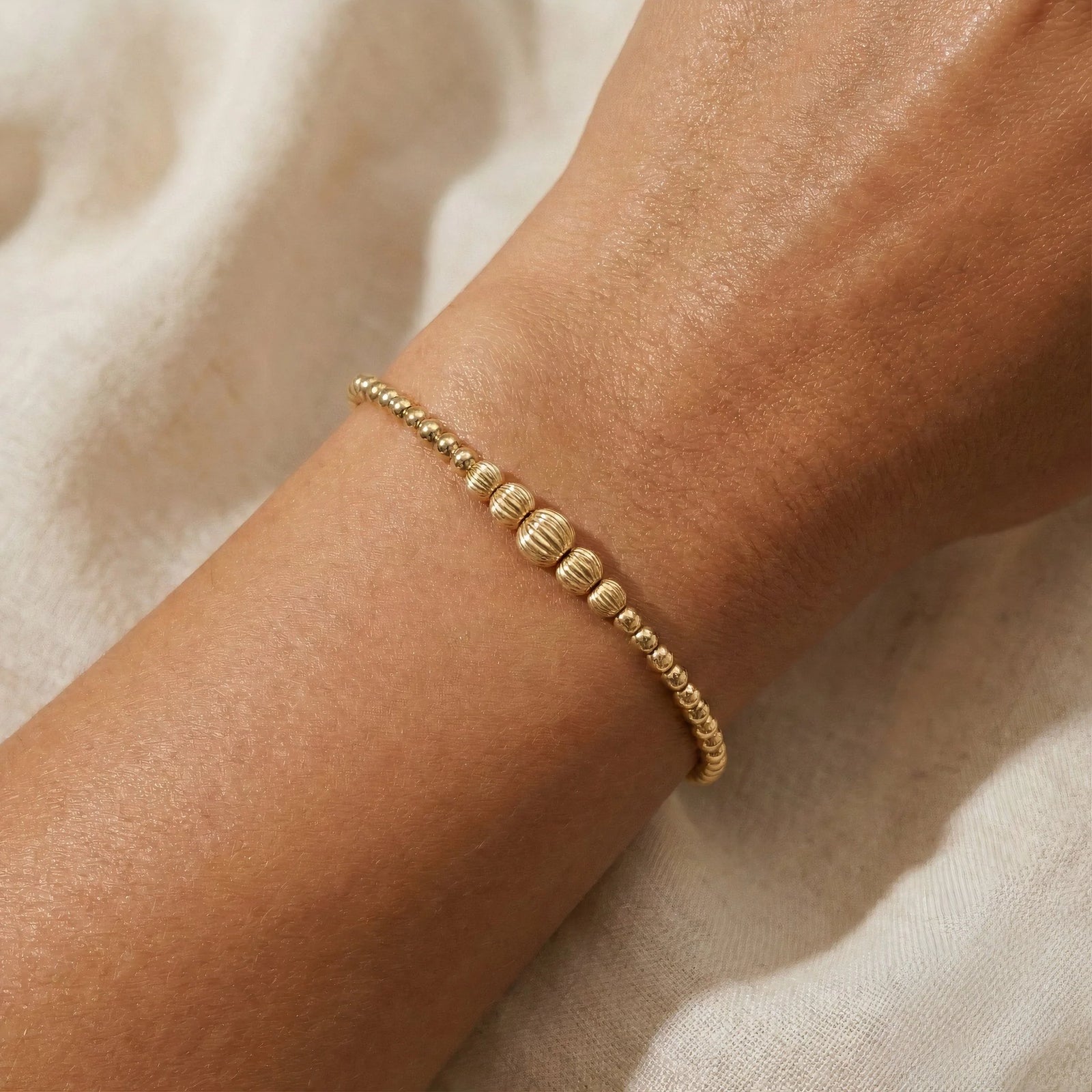Bara Boheme Signature Victoria Beaded Gold Filled Bracelet