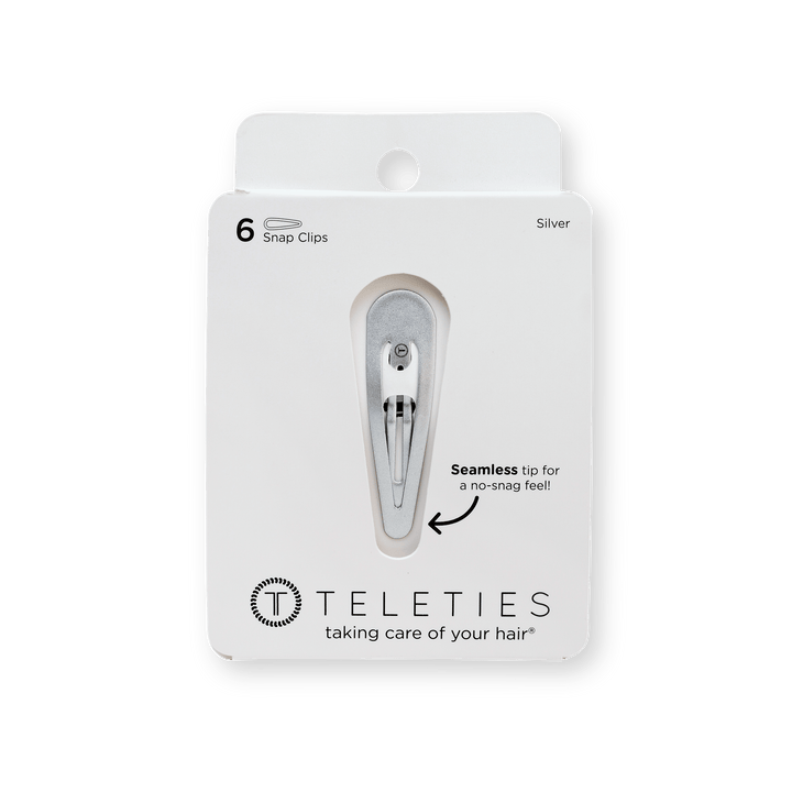 Teleties Snap Clip 6-Pack SILVER