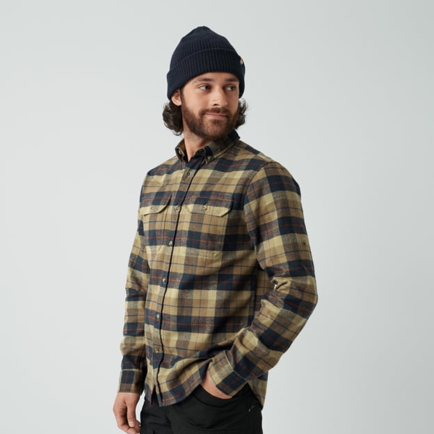 Fjallraven M Singi Heavy Flannel Shirt CHALK WHITE/DARK NAVY