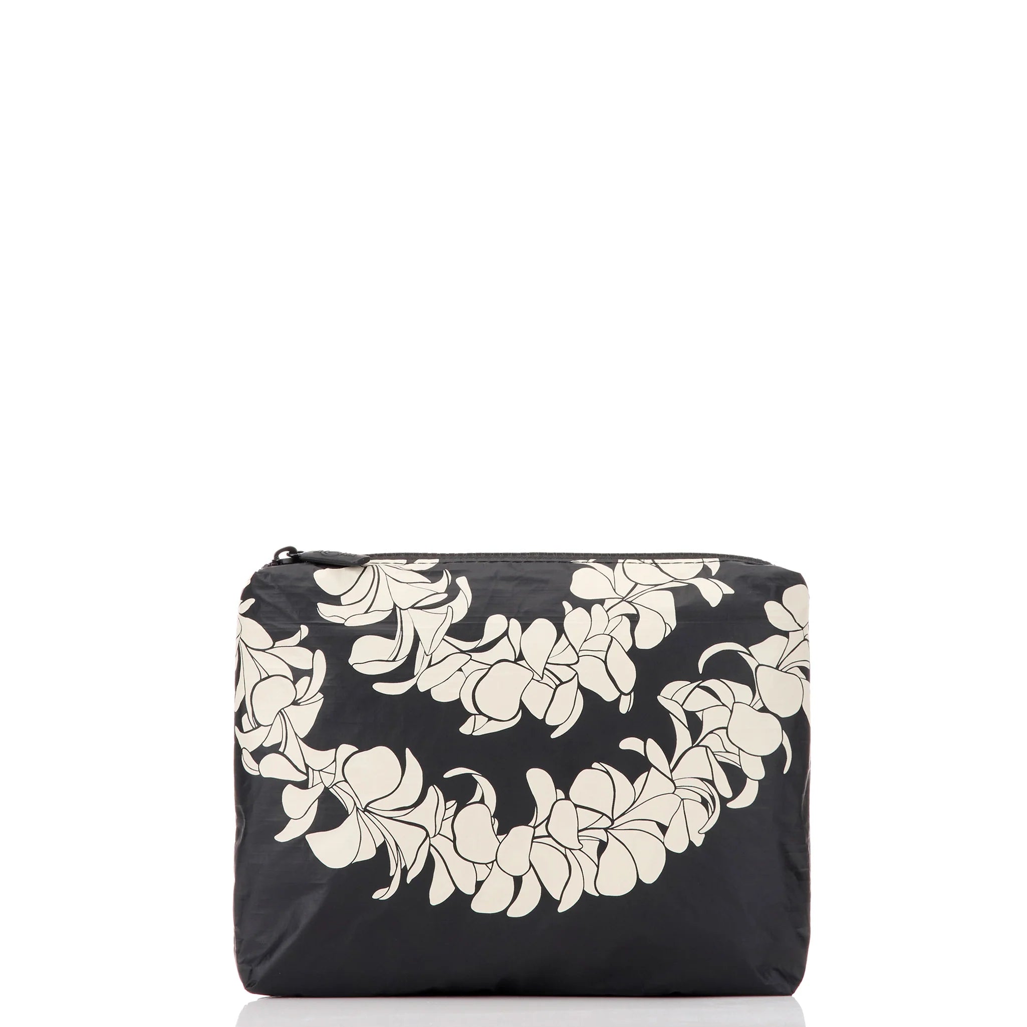 ALOHA Collection Plumeria Lei Small Pouch SANDSTONE ON BLACK