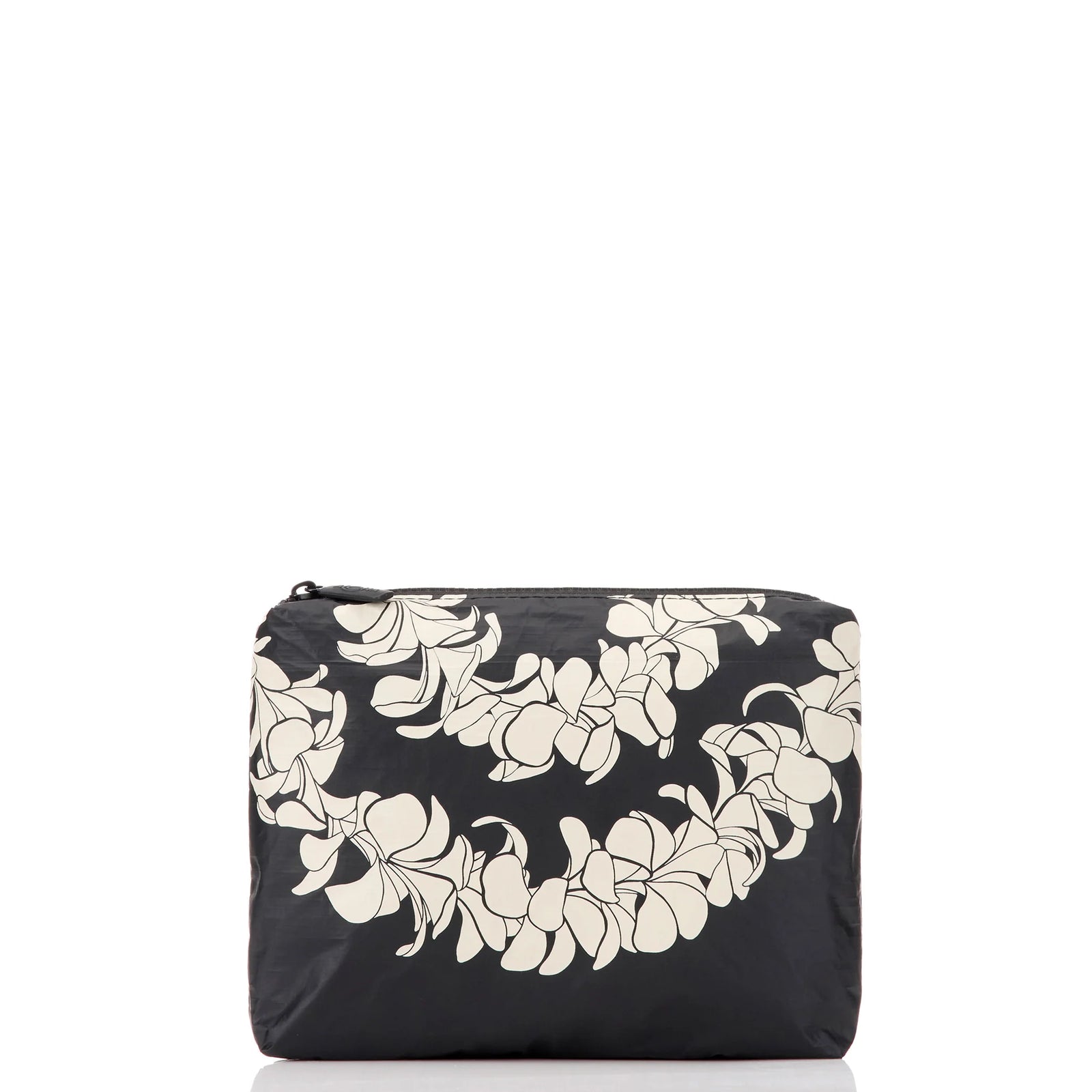 ALOHA Collection Plumeria Lei Small Pouch SANDSTONE ON BLACK